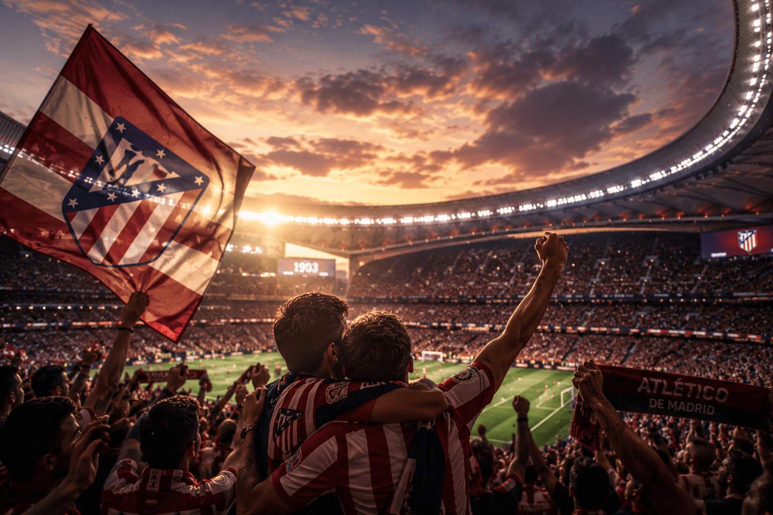 Atlético Madrid tickets 2026-27 fans celebrating at Riyadh Air Metropolitano